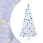 Vidaxl sapin de no�l artificiel avec 300 led blanc 180 cm pvc et acier