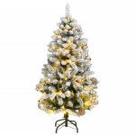 Vidaxl sapin de no�l artificiel articul� 150 led et boules 120 cm
