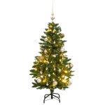 Vidaxl sapin de no�l artificiel articul� 150 led et boules 120 cm