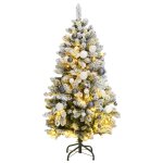 Vidaxl sapin de no�l artificiel articul� 150 led et boules 150 cm