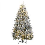 Vidaxl sapin de no�l artificiel articul� 300 led et boules 300 cm