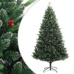 Vidaxl sapin de no�l artificiel � charni�res avec baies rouges 210 cm