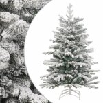 Vidaxl sapin de no�l artificiel � charni�res avec neige floqu�e 150 cm