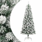 Vidaxl sapin de no�l artificiel � charni�res avec neige floqu�e 210 cm