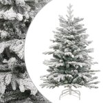 Vidaxl sapin de no�l artificiel � charni�res avec neige floqu�e 210 cm