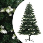 Vidaxl sapin de no�l artificiel � charni�res avec neige floqu�e 210 cm
