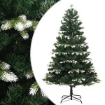 Vidaxl sapin de no�l artificiel � charni�res avec neige floqu�e 240 cm