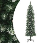 Vidaxl sapin de noel artificiel mince avec support 180 cm pvc