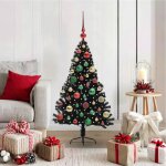 Vidaxl sapin de no�l artificiel pr� - �clair� noir 120 cm pvc