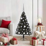 Vidaxl sapin de no�l artificiel pr� - �clair� noir 120 cm pvc