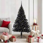 Vidaxl sapin de no�l artificiel pr� - �clair� noir 150 cm pvc