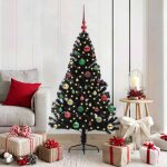 Vidaxl sapin de no�l artificiel pr� - �clair� noir 150 cm pvc
