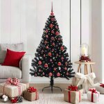 Vidaxl sapin de no�l artificiel pr� - �clair� noir 150 cm pvc