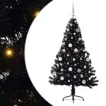 Vidaxl sapin de no�l artificiel pr� - �clair� noir 150 cm pvc