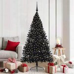 Vidaxl sapin de no�l artificiel pr� - �clair� noir 180 cm pvc