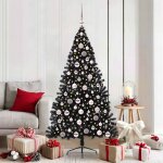 Vidaxl sapin de no�l artificiel pr� - �clair� noir 180 cm pvc