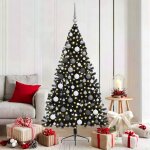 Vidaxl sapin de no�l artificiel pr� - �clair� noir 180 cm pvc
