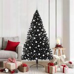 Vidaxl sapin de no�l artificiel pr� - �clair� noir 180 cm pvc