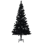 Vidaxl sapin de no�l artificiel avec support noir 150 cm pvc