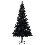 Vidaxl sapin de no�l artificiel avec support noir 210 cm pvc