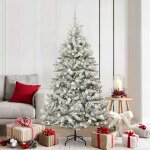 Vidaxl sapin de no�l artificiel vert et blanc 180 cm pvc et m�tal