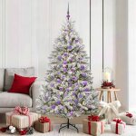 Vidaxl sapin de no�l artificiel vert et blanc 180 cm pvc et m�tal