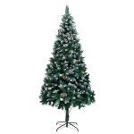 Vidaxl sapin de no�l avec pommes de pin et neige blanche 240 cm