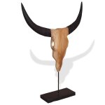 Vidaxl sculpture de crne de taureau teck 66x15x88 cm