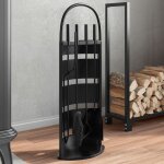 Vidaxl set d'outils de chemin�e 5 pcs 23x15x66 cm acier