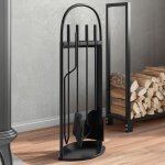 Vidaxl set d'outils de chemin�e 5 pcs 23x15x66 cm acier
