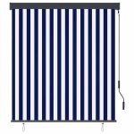 Vidaxl store roulant d'extrieur 140x250 cm bleu et blanc