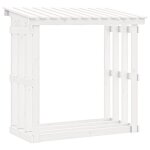 Vidaxl support pour bois de chauffage blanc 108x64, 5x109cm bois de pin