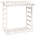 Vidaxl support pour bois de chauffage blanc 108x64, 5x110cm bois de pin