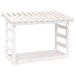 Vidaxl support pour bois de chauffage blanc 108x64, 5x78 cm bois de pin