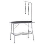 Vidaxl table de toilettage réglable de chiens avec 2 boucles et panier Vidaxl table de toilettage réglable de chiens avec 2 boucles et panier