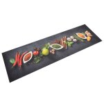 Vidaxl tapis de cuisine lavable impression d'pices 45x150 cm velours