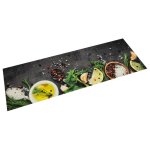 Vidaxl tapis de cuisine lavable impression d'�pices 45x150 cm velours