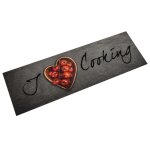 Vidaxl tapis de cuisine lavable texte cooking 45x150 cm velours