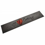 Vidaxl tapis de cuisine lavable texte cooking 60x300 cm velours