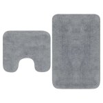 Vidaxl tapis de salle de bain 2 pcs tissu gris