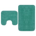 Vidaxl tapis de salle de bain 2 pcs tissu turquoise