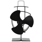 Vidaxl ventilateur de pole aliment par chaleur 3 pales noir