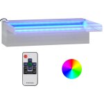 Vidaxl dversoir pour cascade avec led rvb inox 30 cm