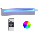 Vidaxl dversoir pour cascade avec led rvb inox 45 cm