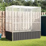 Volire acier galva argent anthracite 210, 5x107x212 cm avec porte