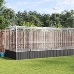 Vidaxl volire avec extension argent 1246x207x212 cm acier