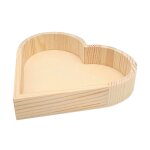 Vide poche forme coeur en bois 17 x 3 x 16 cm