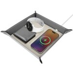 Vide - poches avec station de charge sans fil qi 15w charge rapide 4smarts gris