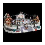 Village de noël lumineux, animé et musical patinoire avec 10 santons Village de noël lumineux, animé et musical patinoire avec 10 santons