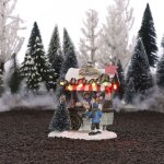 Village de no�l miniature stand de bonbons h10